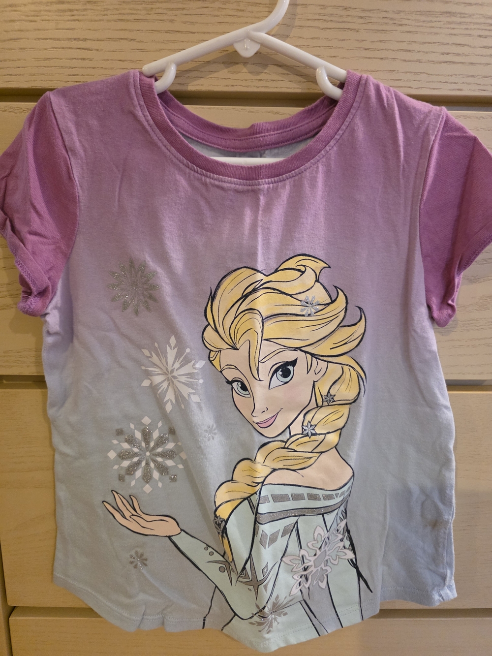 Disney Purple & Light Blue Elsa Graphic Short Sleeve Tee